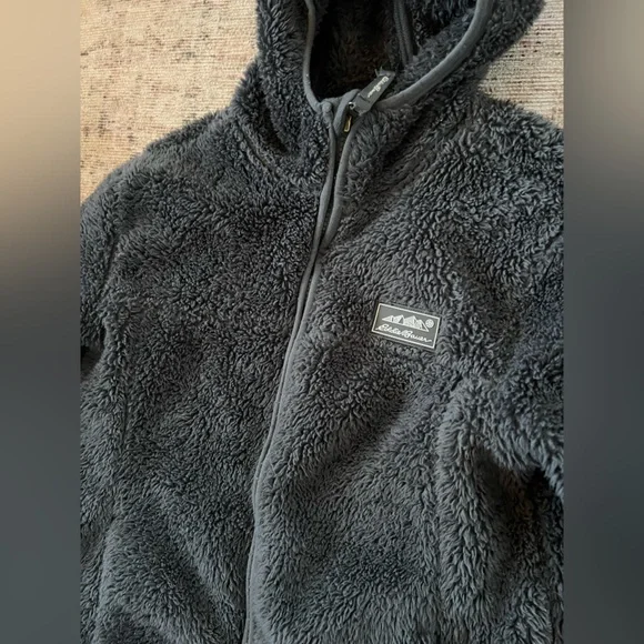 Eddie Bauer Charcoal Fleece Kids Hoodie Jacket - Picture 2 of 3